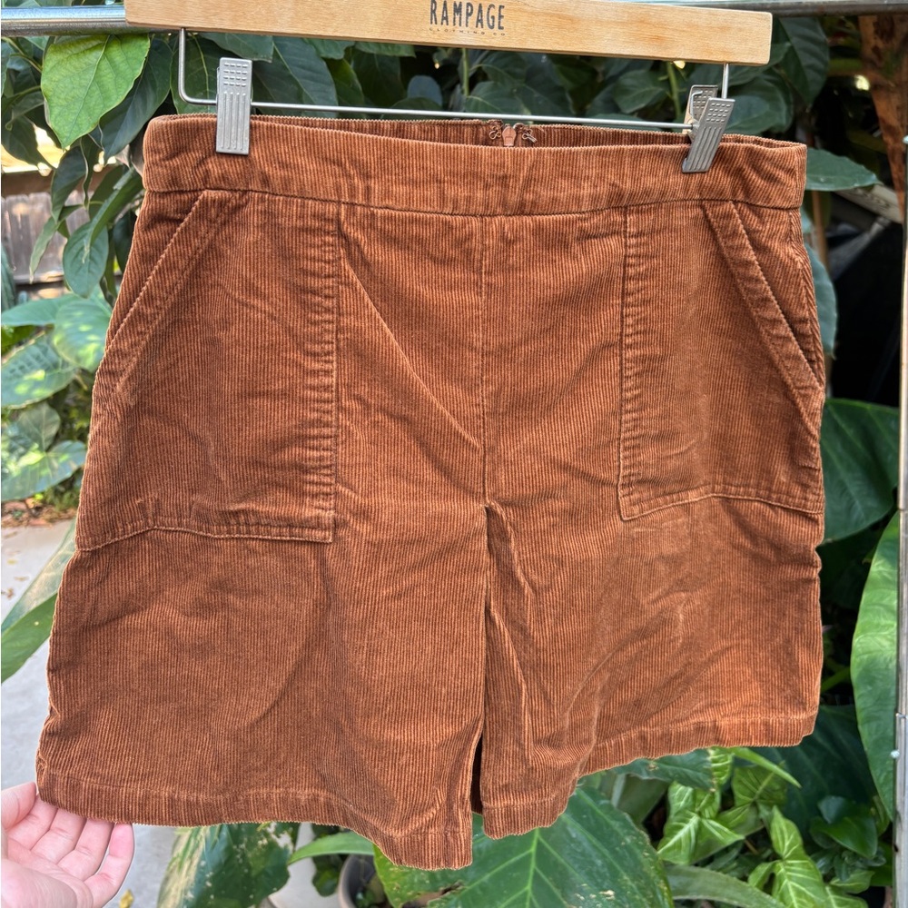 Forever 21 High Waist Corduroy Skirt- Brown